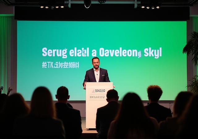 Podio di una conferenza sulla finanza sostenibile.