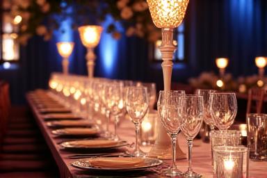 Allestimento elegante per un evento di gala aziendale.